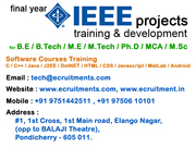final year ieee projects in pondicherry